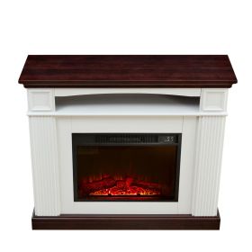 Electric fireplace with mantel shelf, heater with LED flame, 23-inch for bedroom, living room, any room