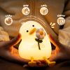 Night Light for Kids, Cute Duck Silicone NightLight with Timer, Rechargeable Nursery Light, LED Squishy NightLights, Safe Bedside Lamp