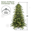Artificial 4ft Green Christmas Tree with 1071 PE/PVC Mixed Branch Tips, 150L warm white led, Steel wire