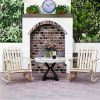 High Fanned Back Outdoor Rocker, 4.5" Wide Armrests Soothing Rocking Motion for Backyard