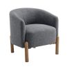 Style Comfort Accent Chair Gray Upholstery Durable Frame Solid Wood Legs Contemporary Living Room Furniture 1pc