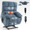 Lift Recliner Chair Heat Massage Dual Motor Infinite Position Up to 350 LBS Large Electric Power Lift Recliners with Power-Remote, Medium-firm and He