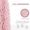 HOMCOM 8' Tall Pre-Lit Slim Noble Fir Artificial Christmas Tree with 300 Warm White LED Lights and 618 Tips, for Christmas Decoration, Pink