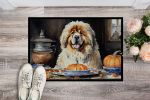 NEW Tibetan Mastiff Fall Kitchen Pumpkins Doormat Front Door Mat Indoor Outdoor Rugs for Entryway, Non Slip Washable Low Pile, 18H X 27W