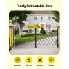 Double Folding Security Gate, Lockable Scissor Gate with 360Â° Swivel Casters, Outdoor Barricade Steel Retractable Gates, for Entry Security, Garage,