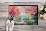 NEW Michigan Apple Blossoms in Watercolor Doormat Front Door Mat Indoor Outdoor Rugs for Entryway, Non Slip Washable Low Pile, 18H X 27W