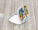 American Hairless Terrier in Sunflowers Compact Mirror Decorative Travel Makeup Mirror for Women Girls Gifts Pocket Makeup Mirror Folding Handheld