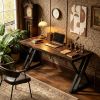 Simple Heavy-Duty Computer Desk 55 Inch Writing Study Table Desk for Home Office