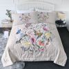 Butterfly Flower Comforter Light Pink Bedding Sets Twin for Girls Women, 1 Soft Comforter and 2 Pillowcases Suit For All Season Use