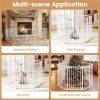 6-Panel Expandable Safety Gate (34.5"-154"), 270° Rotatable Baby/Pet Barrier for Fireplace Stairway Doorway-White