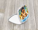 Airedale Terrier in Sunflowers Compact Mirror Decorative Travel Makeup Mirror for Women Girls Gifts Pocket Makeup Mirror Folding Handheld