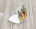 Brittany Spaniel in Sunflowers Compact Mirror Decorative Travel Makeup Mirror for Women Girls Gifts Pocket Makeup Mirror Folding Handheld