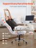 Reclining Office Chair with Footrest, Heavy Duty PU Leather Wide Office Chair, Big and Tall Executive Office Chairs with Lumbar Support