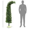 HOMCOM 6ft Whimsical Pencil Christmas Tree, Bendable Artificial Christmas Tree with 400 Branch Tips and Metal Base, Green