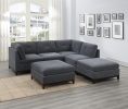 Modular Living Room Sofa Couch Corner Wedge Ash Chenille Fabric 1pc
