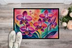 NEW Orchids in Color Doormat Front Door Mat Indoor Outdoor Rugs for Entryway, Non Slip Washable Low Pile, 18H X 27W