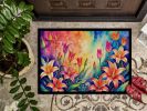 NEW Lilies in Color Doormat Front Door Mat Indoor Outdoor Rugs for Entryway, Non Slip Washable Low Pile, 18H X 27W