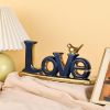Love Sign Decoration,Blue and Gold Love Signs for Home Decor Statue,Modern Bird Sculpture Personalized Love Decor