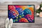 NEW Hydrangeas in Color Doormat Front Door Mat Indoor Outdoor Rugs for Entryway, Non Slip Washable Low Pile, 18H X 27W