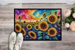 NEW Sunflowers in Color Doormat Front Door Mat Indoor Outdoor Rugs for Entryway, Non Slip Washable Low Pile, 18H X 27W