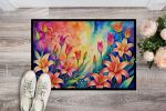 NEW Lilies in Color Doormat Front Door Mat Indoor Outdoor Rugs for Entryway, Non Slip Washable Low Pile, 18H X 27W