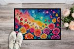 NEW Roses in Color Doormat Front Door Mat Indoor Outdoor Rugs for Entryway, Non Slip Washable Low Pile, 18H X 27W