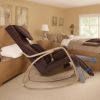 Full massage function-Air pressure-Comfortable Relax Rocking Chair;  Lounge Chair Relax Chair with Cotton Fabric Cushion Brown