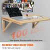 Wall Mounted Folding Table, 31.5" x 23.62" Wall Mount Drop Leaf Table, Wooden Floating Desk with Iron Bracket, Fold Down Desk for Small Spaces