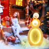 2.6 Feet Lighted Snowman with LED Lights and Metal Stand