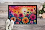 NEW Dahlias in Color Doormat Front Door Mat Indoor Outdoor Rugs for Entryway, Non Slip Washable Low Pile, 18H X 27W