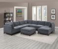 Modular Living Room Sofa Couch Corner Wedge Ash Chenille Fabric 1pc