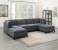 Modular Living Room Sofa Couch Corner Wedge Ash Chenille Fabric 1pc