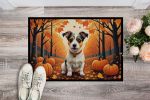 NEW Jack Russell Terrier Fall Doormat Front Door Mat Indoor Outdoor Rugs for Entryway, Non Slip Washable Low Pile, 18H X 27W