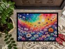 NEW Asters in Color Doormat Front Door Mat Indoor Outdoor Rugs for Entryway, Non Slip Washable Low Pile, 18H X 27W