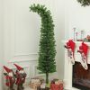 HOMCOM 6ft Whimsical Pencil Christmas Tree, Bendable Artificial Christmas Tree with 400 Branch Tips and Metal Base, Green