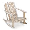 High Fanned Back Outdoor Rocker, 4.5" Wide Armrests Soothing Rocking Motion for Backyard