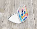 Samoyed Hippie Dawg Compact Mirror Decorative Travel Makeup Mirror for Women Girls Gifts Pocket Makeup Mirror Folding Handheld