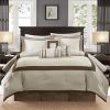 7 Piece Comforter Set Taupe/Brown King