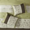 Embroidered 7 Piece Comforter Set Green Cal King