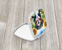 Bernese Mountain Dog in Sunflowers Compact Mirror Decorative Travel Makeup Mirror for Women Girls Gifts Pocket Makeup Mirror Folding Handheld