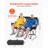 Double Camping Chair for Two, Sturdy Design with 660 lbs Weight Capacity, Includes Cup Holders, Wine Glass Slots, Magazine Straps, and Carry Bag for