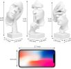 3 Pcs Thinker Statue, Silence is Gold Abstract Art Figurine