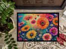 NEW Gerbera Daisies in Color Doormat Front Door Mat Indoor Outdoor Rugs for Entryway, Non Slip Washable Low Pile, 18H X 27W