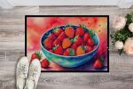 NEW Colorful Strawberries Doormat Front Door Mat Indoor Outdoor Rugs for Entryway, Non Slip Washable Low Pile, 18H X 27W