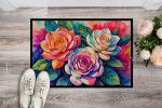 NEW Gardenias in Color Doormat Front Door Mat Indoor Outdoor Rugs for Entryway, Non Slip Washable Low Pile, 18H X 27W
