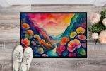 NEW Begonias in Color Doormat Front Door Mat Indoor Outdoor Rugs for Entryway, Non Slip Washable Low Pile, 18H X 27W
