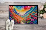 NEW Geraniums in Color Doormat Front Door Mat Indoor Outdoor Rugs for Entryway, Non Slip Washable Low Pile, 18H X 27W