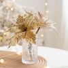 Red Gold Silver Champagne Poinsettia Christmas Tree Decorative Flower 20cm Sequin Flannel