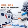 100ft Heated Water Hose for RV, Heated Drinking Water Hose with Corrugated Cover Antifreeze to -45 Fahrenheit , Automatic Self-regulating, 5/8" I.D.