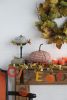 Set of 2, 10.2x10.2x9.5" Fabric Orange Pumpkin, Pumpkin Ornament Decor for Holiday Harvest Festival Fall Festival & Thanksgiving